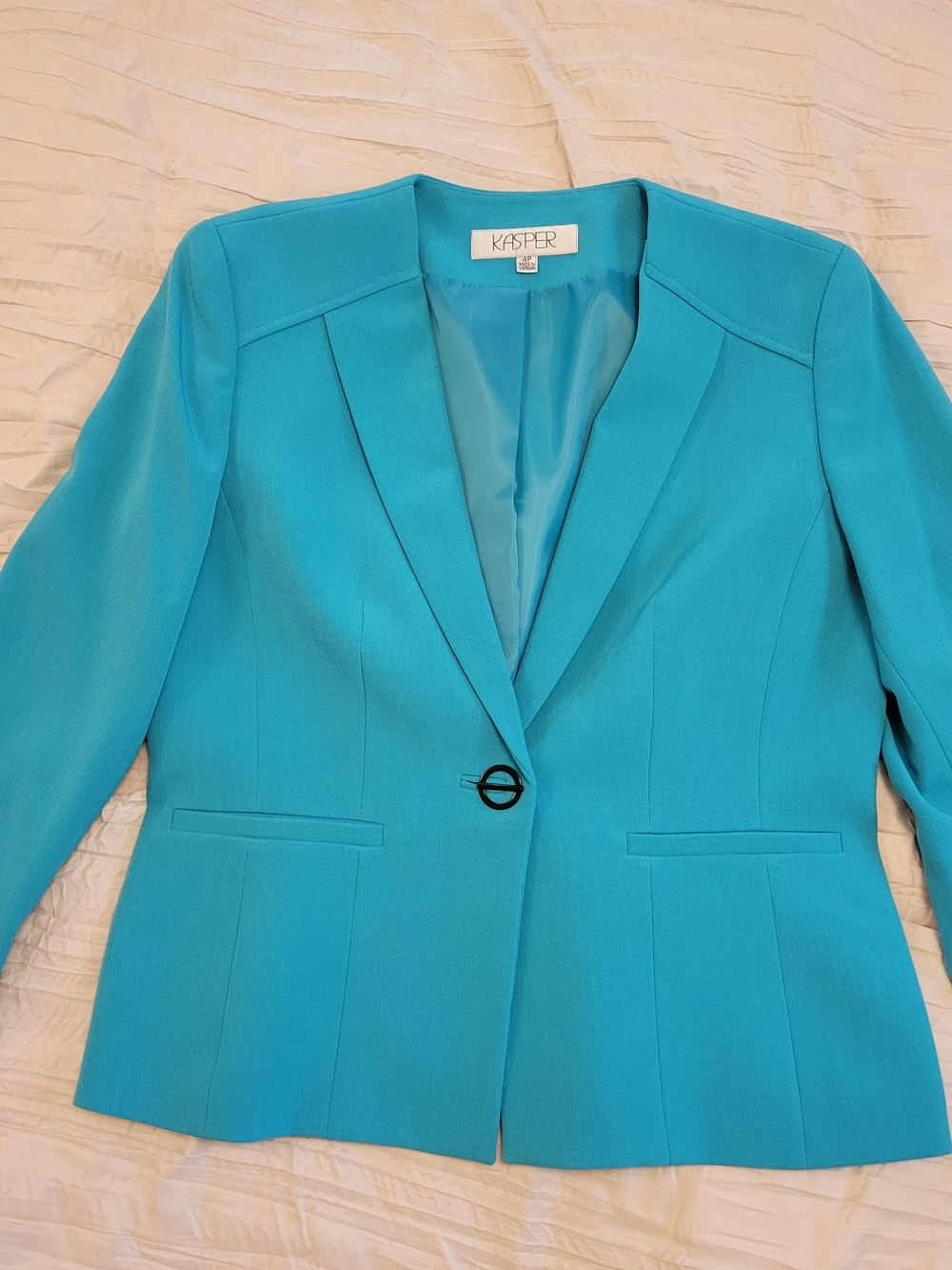Kasper Women's Bright Turquoise Single-Button Blazer